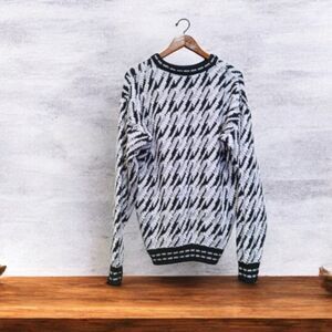 Vintage J.T. Beckett Abstract Pattern Sweater Men’s M 90s Hip Hop Knit Pullover